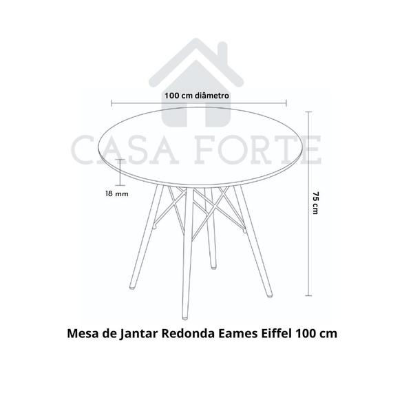 Imagem de Mesa de Jantar Redonda Eames Eiffel 100 cm - Pau Ferro