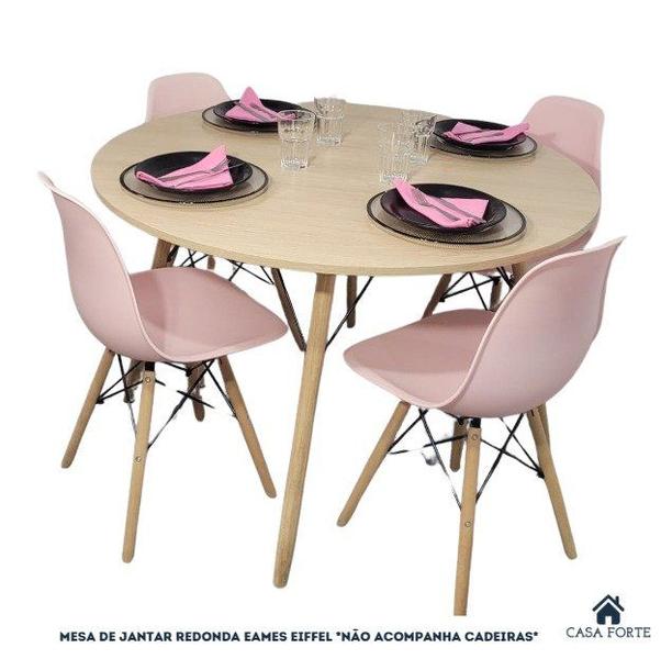 Imagem de Mesa de Jantar Redonda Eames Eiffel 110 cm - Madeira Truffel