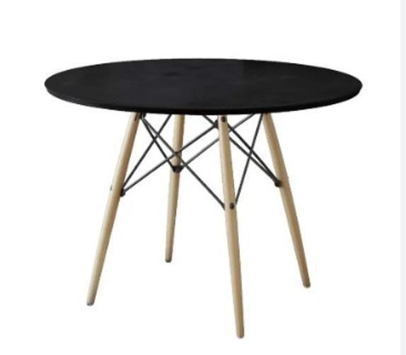 Imagem de Mesa De Jantar Redonda Eames Eiffel Wood 80Cm Preta