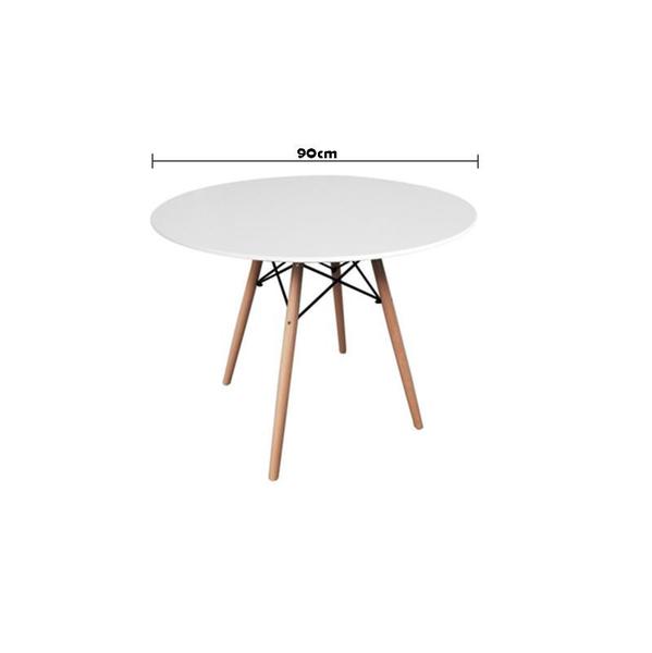 Imagem de Mesa De Jantar Redonda Eames Eiffel Wood 90cm Branca