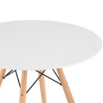 Imagem de Mesa De Jantar Redonda Eames Eiffel Wood Tampo 90cm Branco