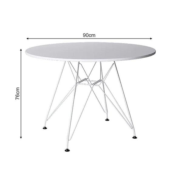 Imagem de Mesa de Jantar Redonda Eiffel Eames 90cm com Ferro - Up Home Branco