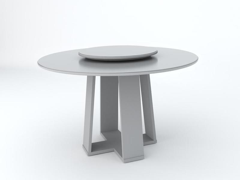 Imagem de Mesa De Jantar Redonda Isabela 1,35M Com Tampo Giratório Off White/Off White/Off White - New Ceval