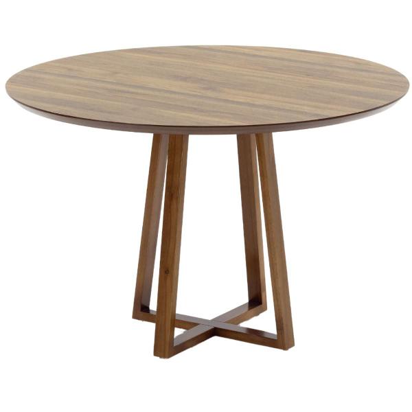 Imagem de Mesa de Jantar Redonda Lara Premium 120cm em Madeira Maciça e MDF - Natural