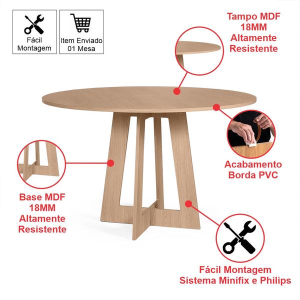 Imagem de Mesa de Jantar Redonda Montreal Jade com 4 Cadeiras Estofadas Ella Branco/Cinza