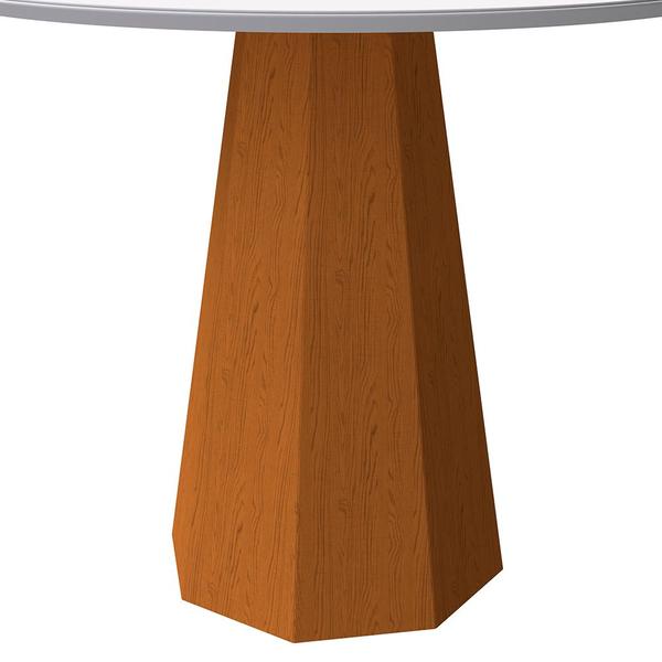 Imagem de Mesa de Jantar Redonda Tampo com Vidro Agnes 120 cm Off White Base Ypê - D'Rossi