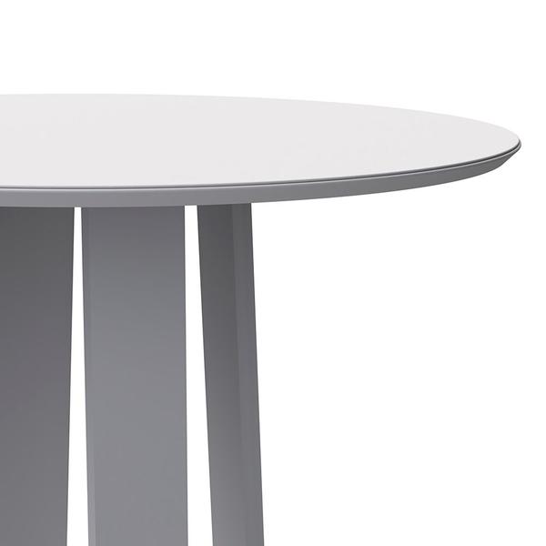 Imagem de Mesa de Jantar Redonda Tampo com Vidro Lara 100 cm Off White - D'Rossi