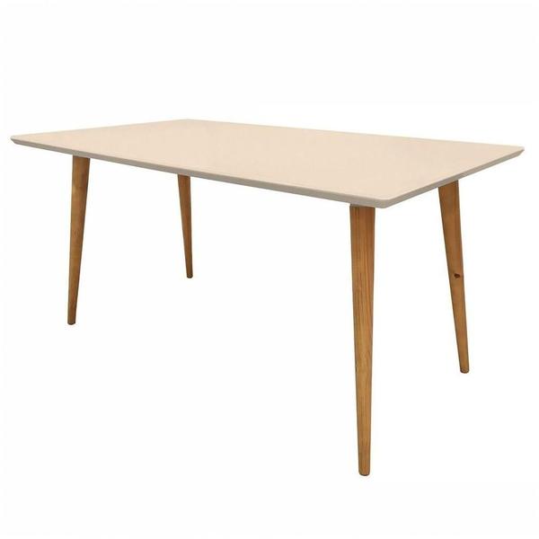 Imagem de Mesa De Jantar Retangular 160cm 6 Lugares Veneza C14 Off White/noce - Mpozenato