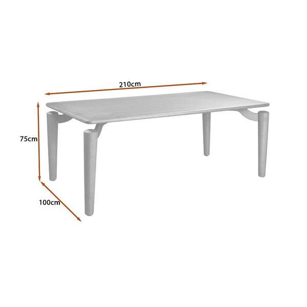 Imagem de Mesa de Jantar Retangular 210x100cm Noby Madeira Liptus Castanho Claro - Sallar Home