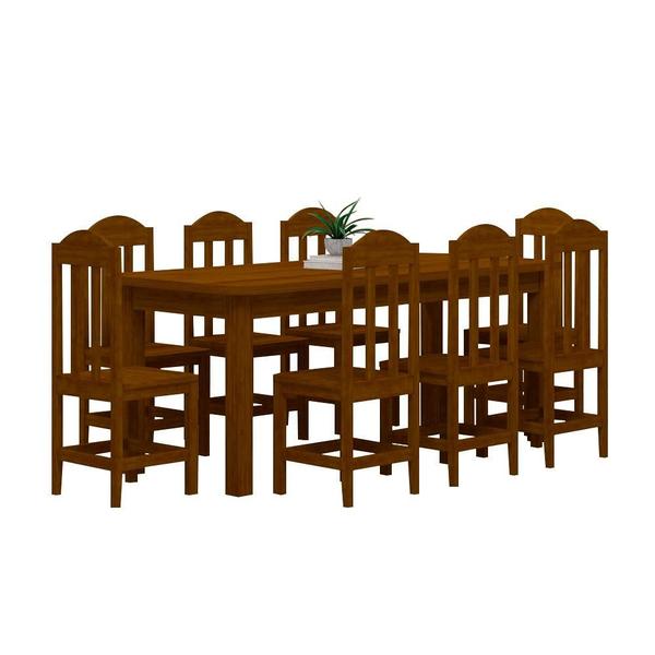 Imagem de Mesa De Jantar Retangular 8 Lugares Madeira Maciça Safira Imbuia Shop JM