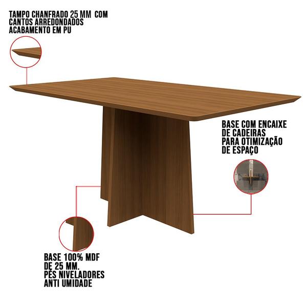 Imagem de Mesa de Jantar Retangular Angra 120 cm Imbuia - D'Rossi