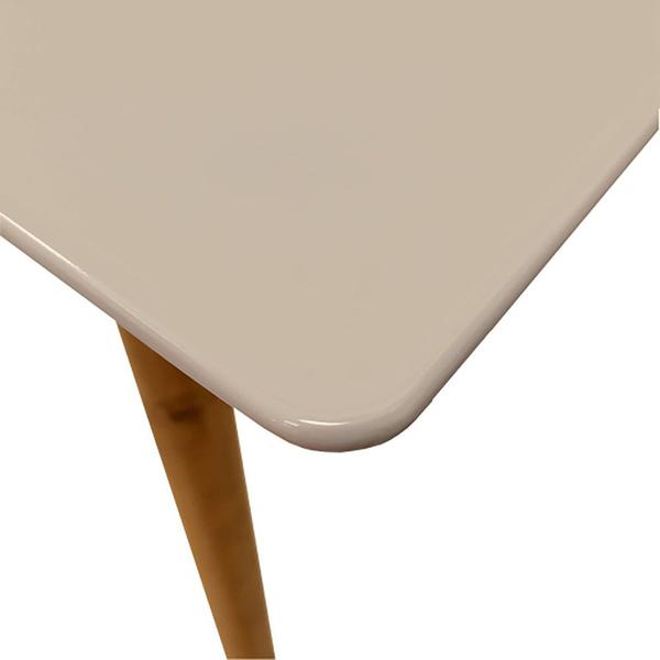 Imagem de Mesa de Jantar Retangular Antonella 160x90 cm Off White Pés Retrô Castanho - D'Rossi