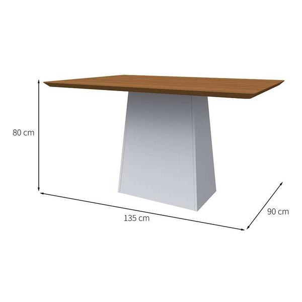 Imagem de Mesa de Jantar Retangular Bárbara Imbuia e Off White 135 cm