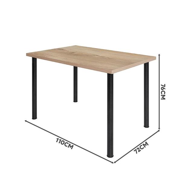 Imagem de Mesa De Jantar Retangular Com 4 Cadeiras Aço 110cm Preto Carvalho Caspian Shop Jm