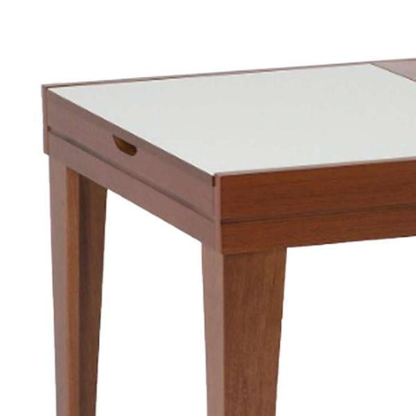 Imagem de Mesa de Jantar Retangular Extensível com Tampo de Vidro Genova Off White e Imbuia