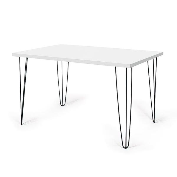 Imagem de Mesa de Jantar Retangular Hairpin 130x80cm - Branco