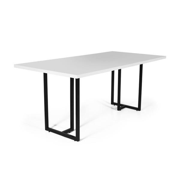 Imagem de Mesa de Jantar Retangular Industrial 6 Lugares 200x90cm Atos Branca - Straub Web