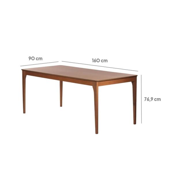 Imagem de Mesa de Jantar Retangular para 6 Lugares Ella 160 cm - Natural c/ Canella