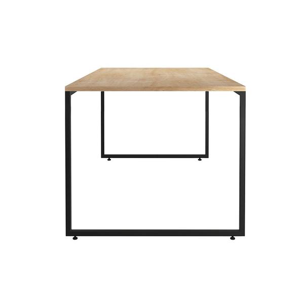 Imagem de Mesa de Jantar Retangular  Porto 135 cm Natural Base Metálica Industrial Preto - D'Rossi