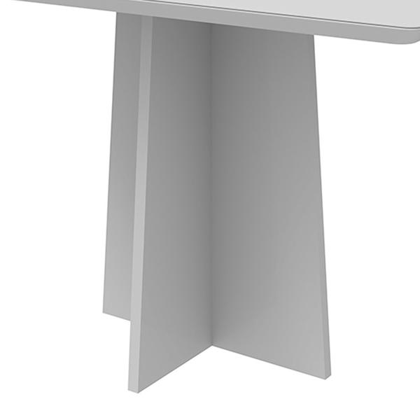 Imagem de Mesa de Jantar Retangular Tampo com Vidro Angra 135 cm Off White - D'Rossi