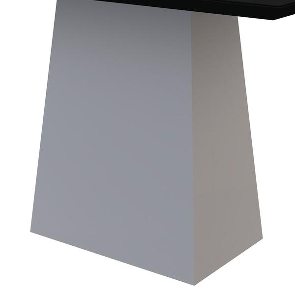 Imagem de Mesa de Jantar Retangular Tampo com Vidro Ester 180 cm Preto Base Off White - D'Rossi