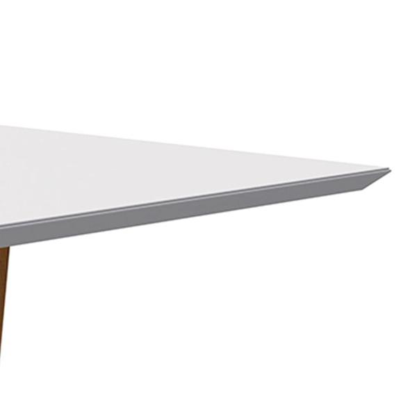 Imagem de Mesa de Jantar Retangular Tampo com Vidro Lita 160 cm Off White Base Ypê - D'Rossi