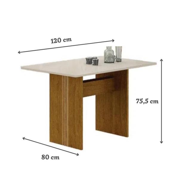 Imagem de Mesa de Jantar Retangular Tampo Vidro Off 120cm Florença New