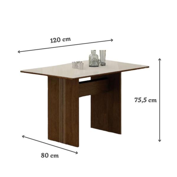 Imagem de Mesa de Jantar Retangular Tampo Vidro Off 120cm Florença New