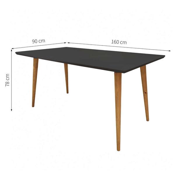 Imagem de Mesa de Jantar Retangular Veneza Preta 160 cm