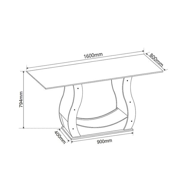 Imagem de Mesa de Jantar Retangular Vitalic com 6 Cadeiras Madeira Maciça Vegas