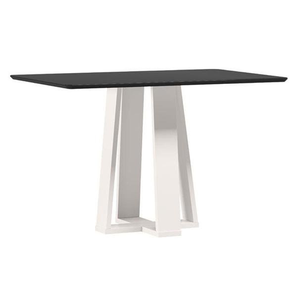 Imagem de Mesa de Jantar Rubi 120x80 cm com Vidro Off White Preto  New Ceval