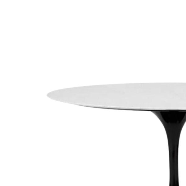 Imagem de Mesa de Jantar Saarinen Oval 160x90 cm Mármore Carrara Base Preta