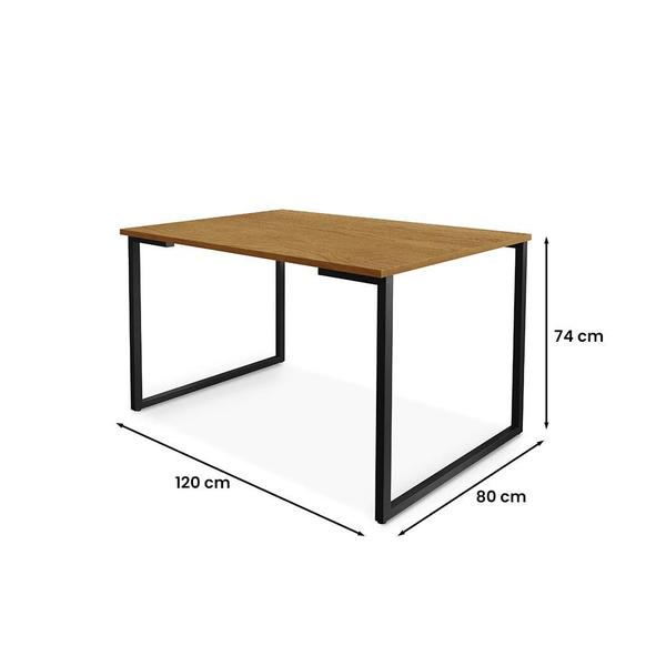 Imagem de Mesa de Jantar Steel Estilo Industrial Pés de Aço 120x80cm