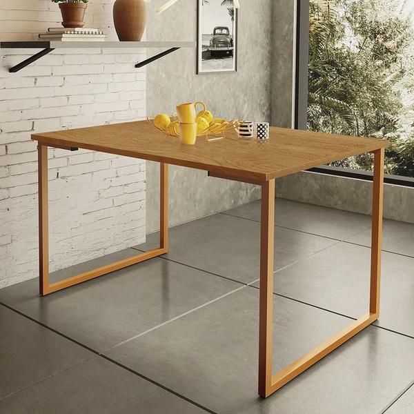 Imagem de Mesa de Jantar Steel Estilo Industrial Pés de Aço 120x80cm