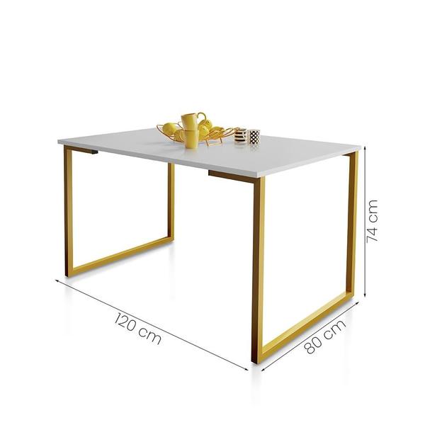 Imagem de Mesa de Jantar Steel Estilo Industrial Pés de Aço 120x80cm