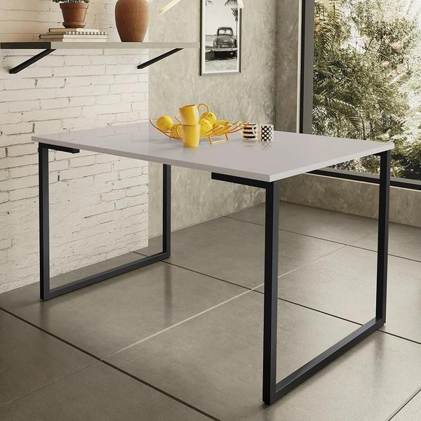 Imagem de Mesa de Jantar Steel Estilo Industrial Pés de Aço 120x80cm