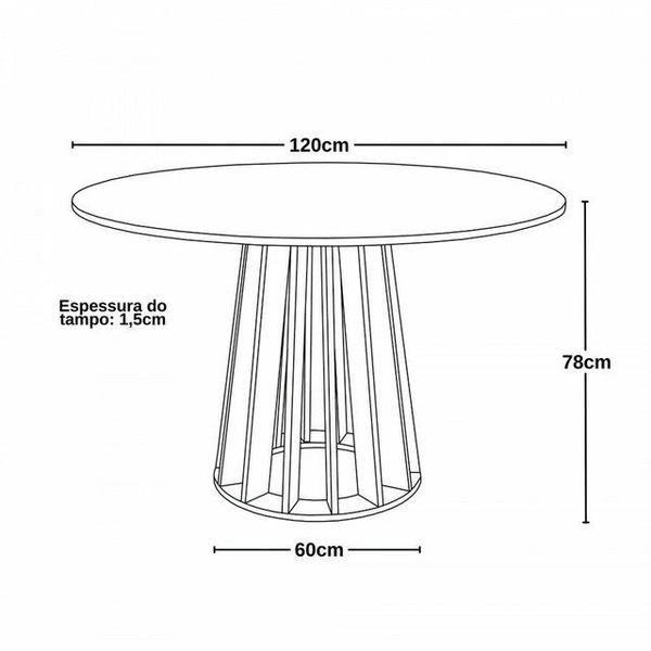 Imagem de Mesa de Jantar Talia Redonda com Pé Amadeirado 120cm