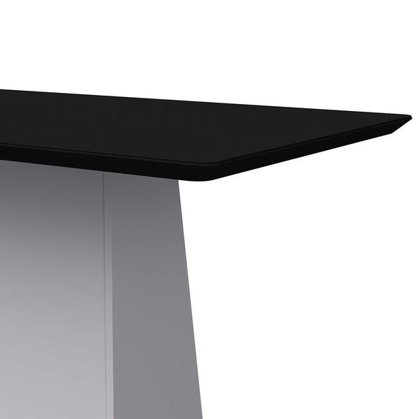 Imagem de Mesa De Jantar Tampo Vidro 160 Cm Preto Base Off White