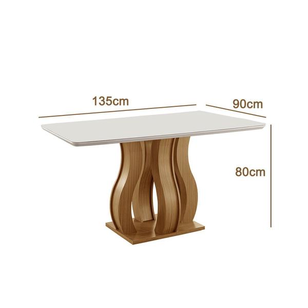 Imagem de Mesa de Jantar Tampo Vidro/mdf 135x90cm Nuance Yescasa