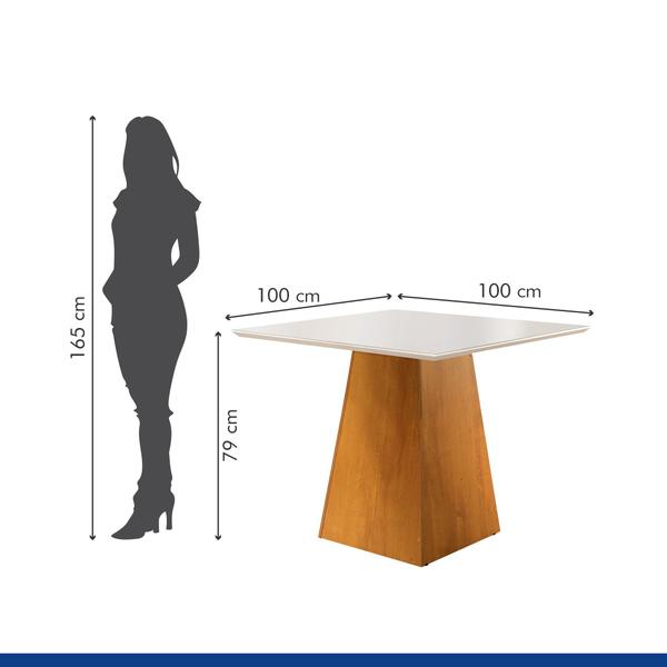 Imagem de Mesa de Jantar Tampo Vidro Slim Plus 1,0x1,0M Arezo Espresso Móveis