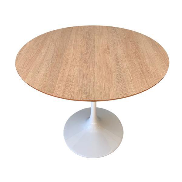 Imagem de Mesa de Jantar Tulipa Saarinen Redonda 110cm Base Branca Tampo Jade