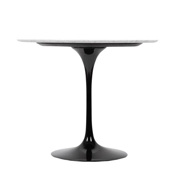 Imagem de Mesa de Jantar Tulipa Saarinen Redonda 120 cm Mármore Carrara Base Preto