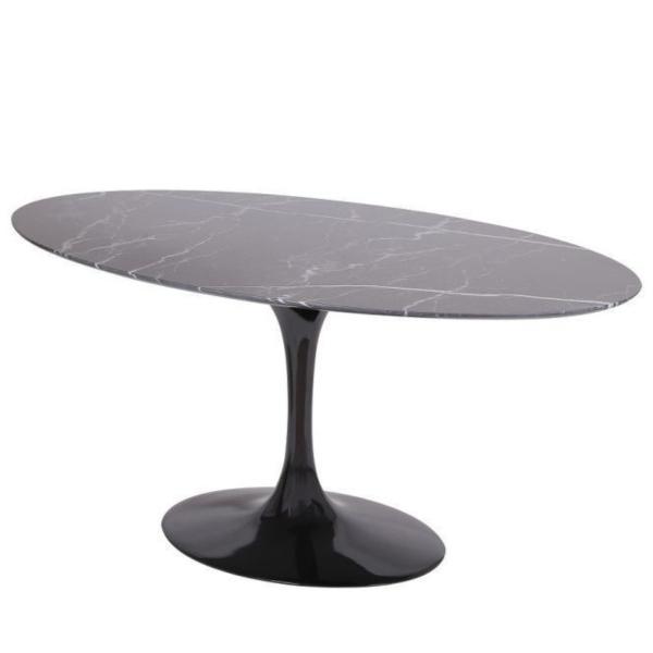 Imagem de Mesa de Jantar Tulipa Saarinen Redonda 120x80 cm Mármore Nero