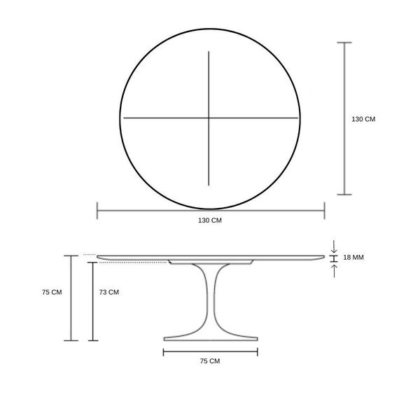 Imagem de Mesa de Jantar Tulipa Saarinen Redonda 130 cm - Freijó