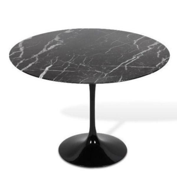 Imagem de Mesa de Jantar Tulipa Saarinen Redonda 80 cm Mármore Nero