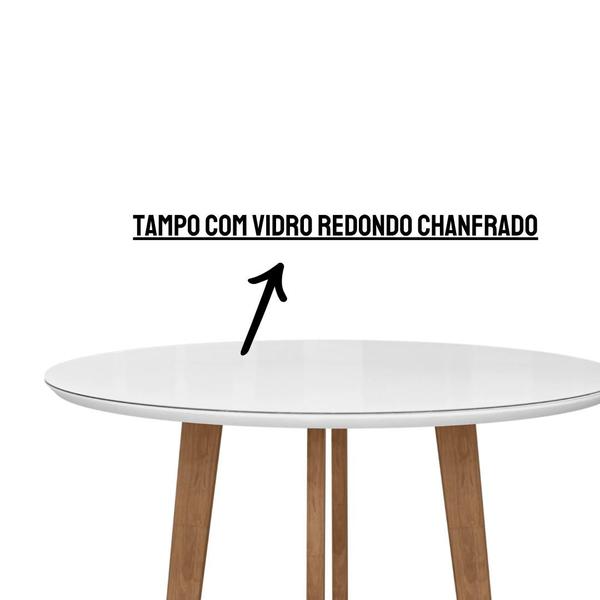 Imagem de Mesa de jantar turmalina com vidro 4lugares off white