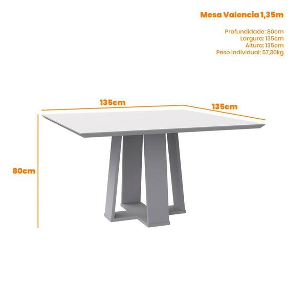 Imagem de Mesa de Jantar Valencia 1,35X1,35 Ype/Off White New Ceval