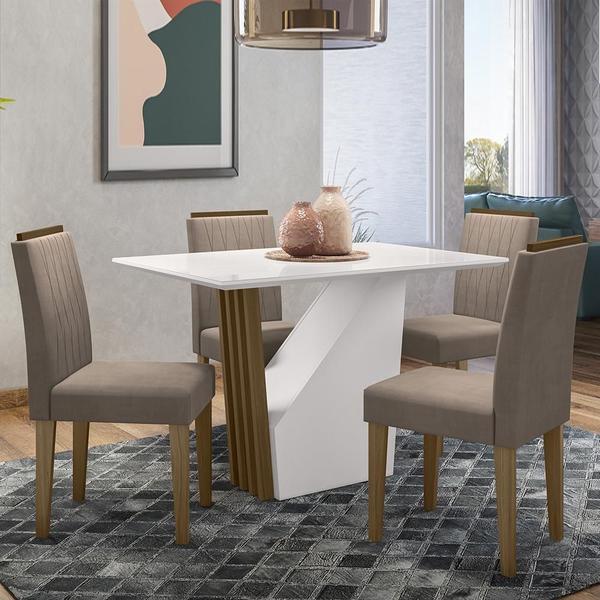 Imagem de Mesa de Jantar Veneza 120x80 com 4 Cadeiras Ana - New Ceval