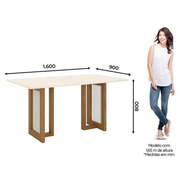 Imagem de Mesa de Jantar Yara 160 cm Canto Reto sem Vidro Nature Off White - Henn