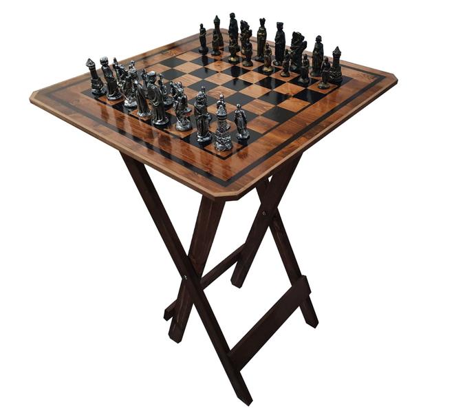 Mesa De Jogos Dobrável De Madeira Xadrez E Damas Adesivada - Dr Decorações Imagem de Mesa De Jogos Dobrável De Madeira Xadrez E Damas Adesivada